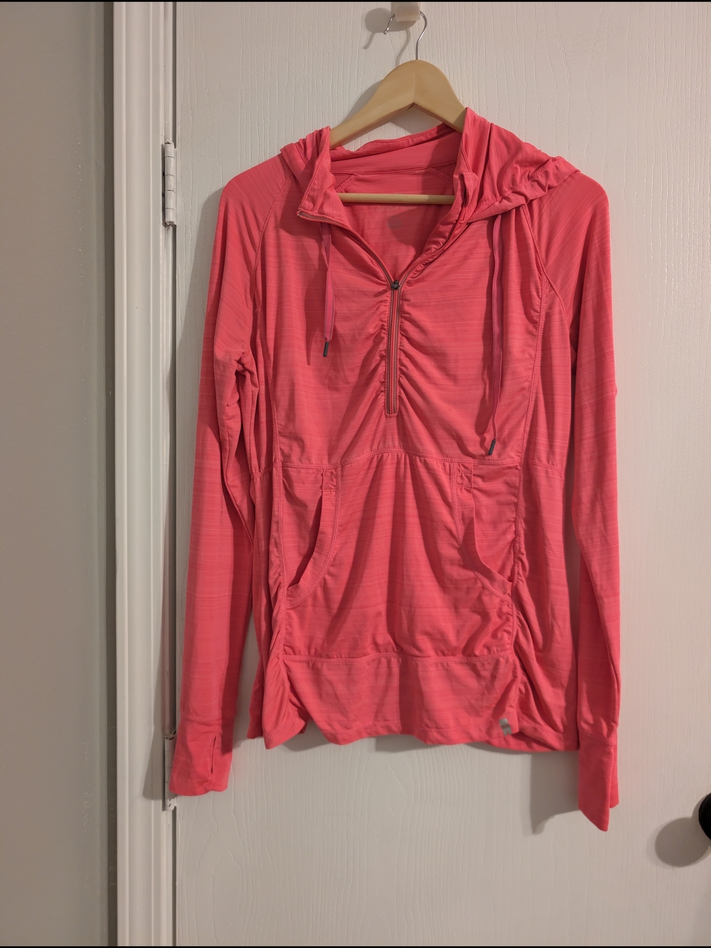 Tangerine Coral Pink Athletic Zip-Front Top